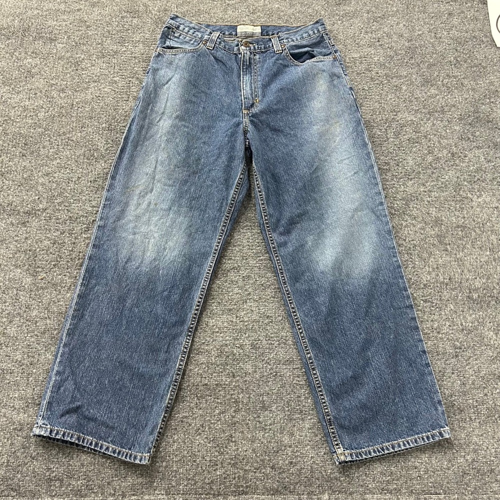 Old Navy Jeans Mens 33x30 Blue Mechanic's Relaxed Fit Cotton Denim USA Fabric